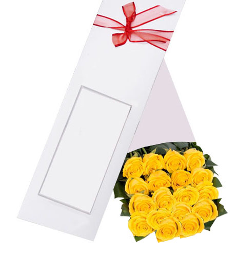 Caja de 18 Rosas Amarillas 